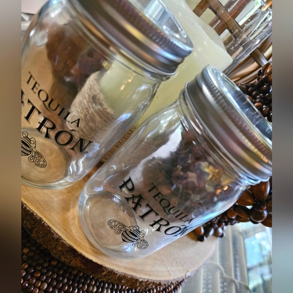 NEW Pair Labeled Patron Tequila Jars (16oz) - Picture 3 of 6